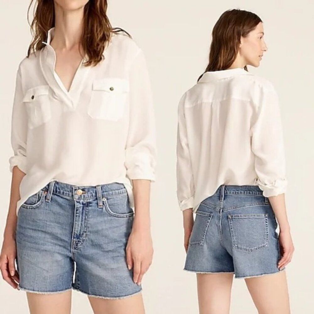 J. Crew High-Rise Denim Cut Off Jean Shorts Tea Time Wash AV425 Women's Size 31